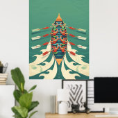 Poster de course de bateaux Dragon (Bureau à domicile)
