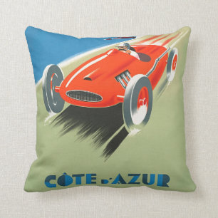 Poster de course Formule Un vintage Oreiller à la