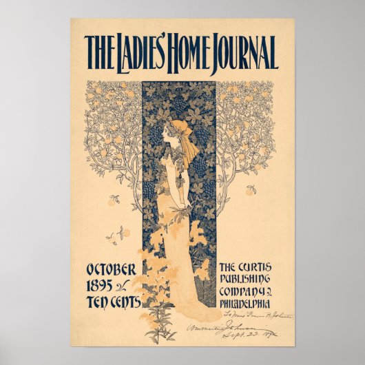 Poster de couverture du journal vintage Ladies Hom (Devant)