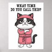 Poster de couvre-feu manquant de chat drôle (Devant)