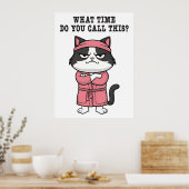 Poster de couvre-feu manquant de chat drôle (Cuisine)