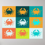 Poster de crabe pop art 2<br><div class="desc">Poster de crabe pop art</div>