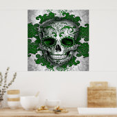 Poster de crâne de sucre en vert (Cuisine)