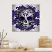 Poster de crâne de sucre en violet (Cuisine)