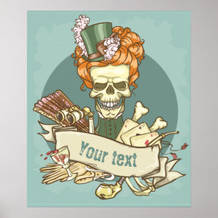 Poster de crâne Vintage personnalisable
