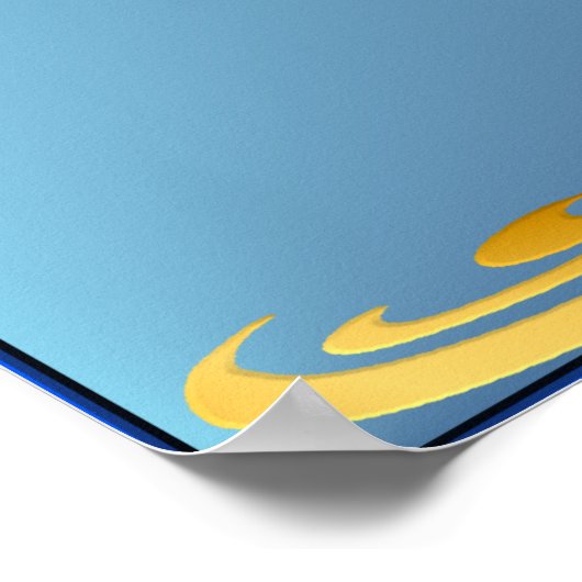 Poster de croix celtique bleu (Coin)