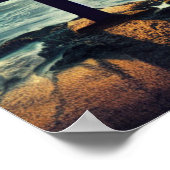 Poster de croix dans le sable au coucher du soleil (Coin)