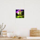 Poster de croix dans un jardin de nuit (Cuisine)
