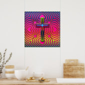 POSTER DE CROIX RÉTRO COLORÉ (Cuisine)