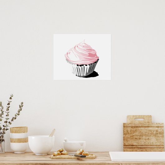 Poster de cupcake rose (Cuisine)