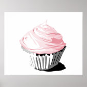 Poster de cupcake rose (Devant)