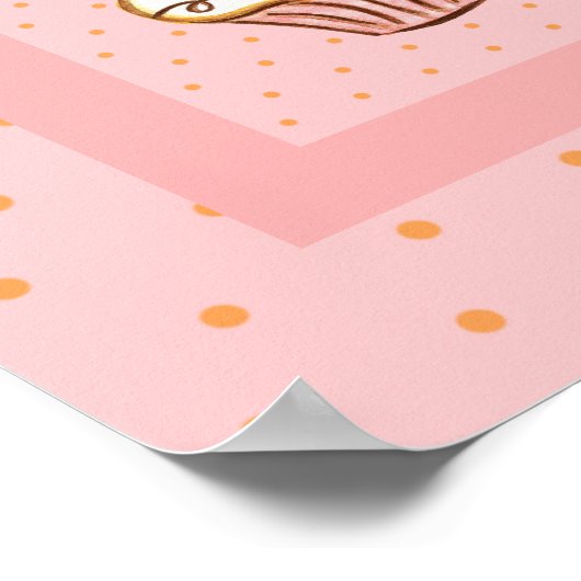 Poster de Cupcake rose (Coin)