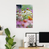 Poster de cygne blanc Echinacea Conflowers blancs (Bureau à domicile)