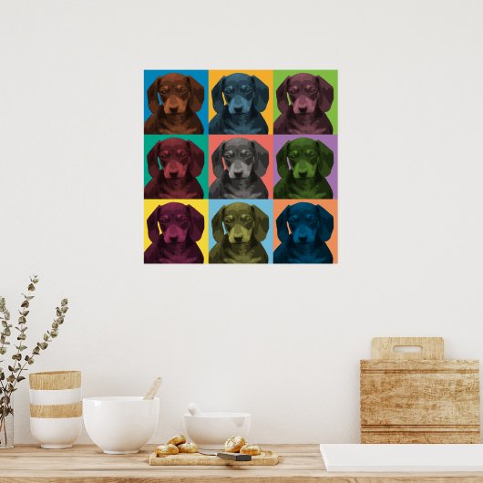 Poster de Dachshund Pop-Art (Cuisine)