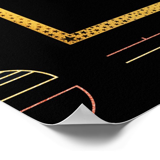 Poster de dame de style Erte Deco - Or/Jaune (Coin)