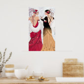 Poster de dames rétro art déco vintage (Cuisine)