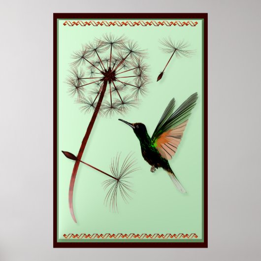 Poster de Dandelion et Little Green Hummingbird (Devant)