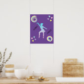 Poster de danse avec coeur & tourbillons. (Cuisine)