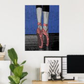 Poster de danse de ballet avec chaussures roses (Bureau à domicile)