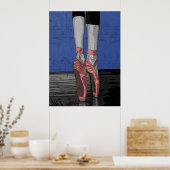 Poster de danse de ballet avec chaussures roses (Cuisine)