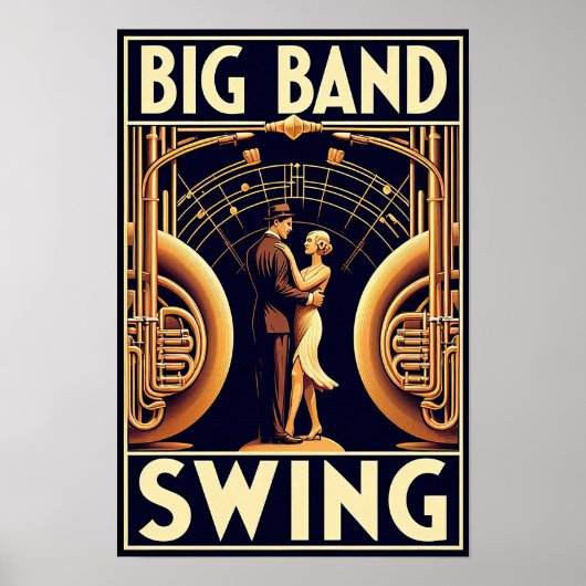 Poster de danse vintage Big Band (Devant)