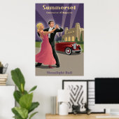 Poster de danse vintage et de spectacle de voiture (Bureau à domicile)