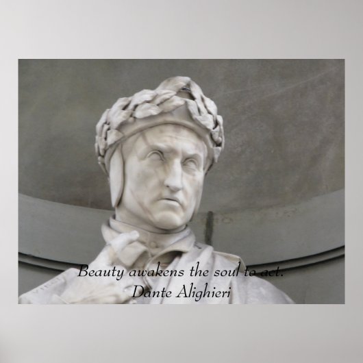 Poster de Dante Alighieri avec une citation inspir (Devant)