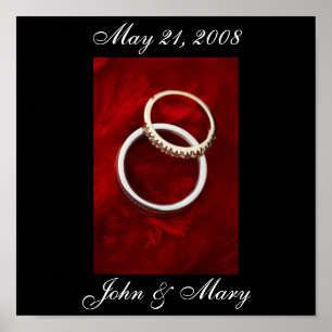 Poster de date mariage jusqu'à 15x15