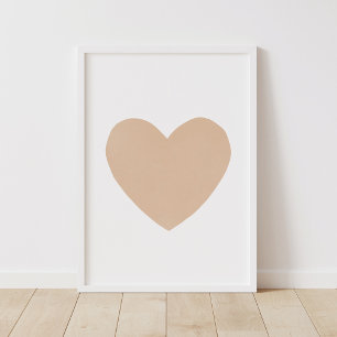 Poster de décoration Coeur d'aquarelle or