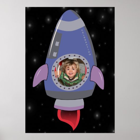 Poster de décoration d'anniversaire de l'espace de (Devant)