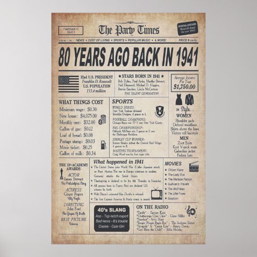 Poster de décoration du 80e anniversaire, il y a 8 (Devant)
