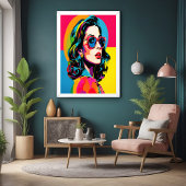 Poster de décoration murale rétro chic de la femme