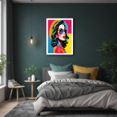 Poster de décoration murale rétro chic de la femme