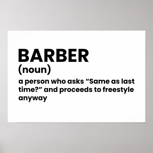 Poster de définition amusant de la Barber Shop (Devant)
