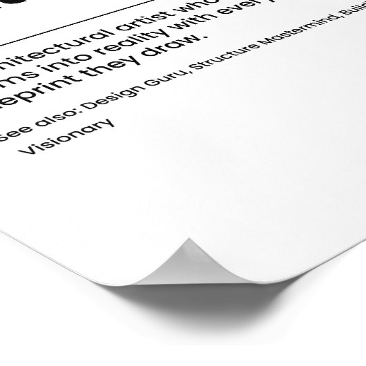 Poster de définition du travail d'architecte (Coin)