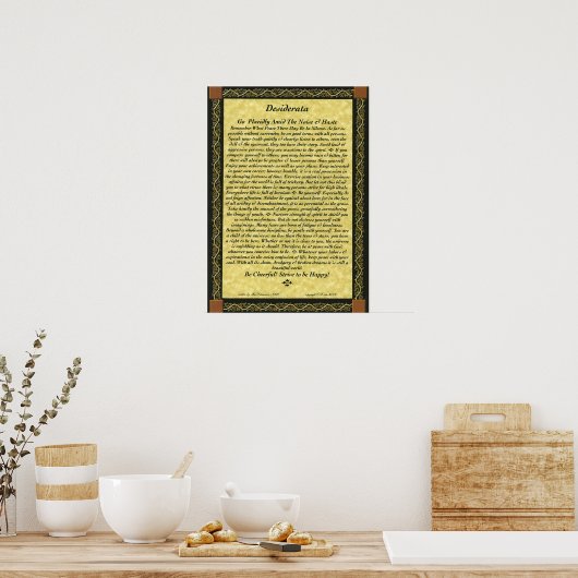 Poster de DESIDERATA par Max Ehrmann (Cuisine)