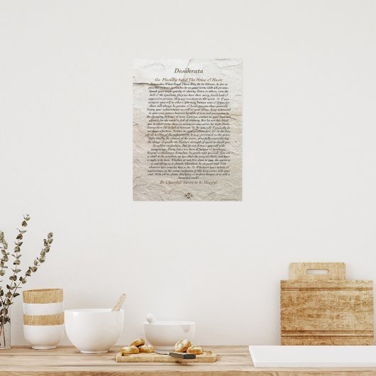 Poster de DESIDERATA par Max Ehrmann=Moonstone (Cuisine)