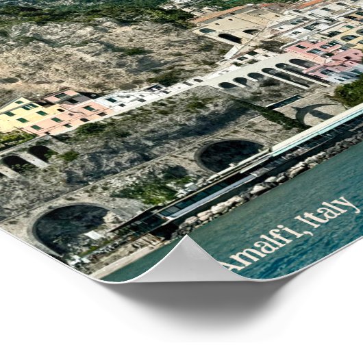 Poster de design Amalfi Italie (Coin)