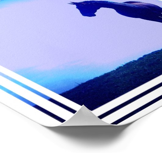 Poster de design Cheval bleu Imprimer (Coin)