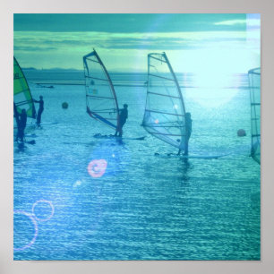 Poster de design de planche à voile