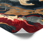 Poster de design de tapis oriental de luxe - Patte (Coin)