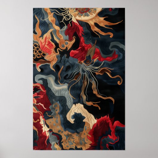 Poster de design de tapis oriental de luxe - Patte (Devant)