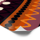 Poster de design motif abstrait orange bordeaux (Coin)