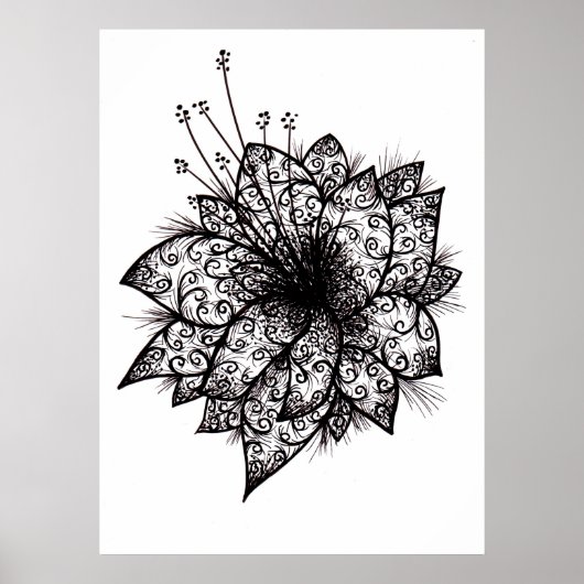 Poster de design Orchid Lineart Print (Devant)