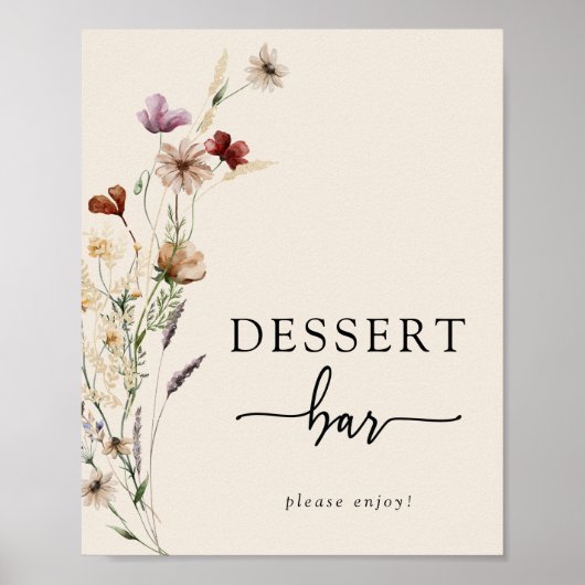 Poster de dessert floral Boho (Devant)