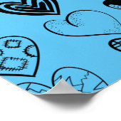 Poster de dessin adorable Black Heart Scribble (Coin)