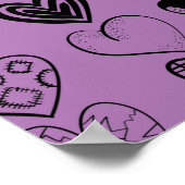 Poster de dessin adorable Black Heart Scribble (Coin)