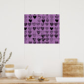 Poster de dessin adorable Black Heart Scribble (Cuisine)