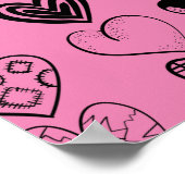 Poster de dessin adorable Black Heart Scribble (Coin)