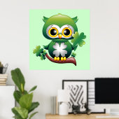 Poster de dessin animé St Patrick de Baby Owl (Bureau à domicile)